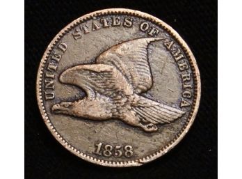 1858 Flying Eagle Cent Very  XF Plus / AU Shows Feathering And Eye (mds54)