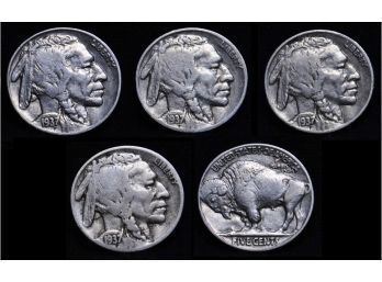 Lot Of 4  1937  Buffalo Nickels NICE  (dym87)