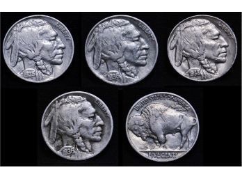 Lot Of 4  1935  1936  1938-D  1936-S  Buffalo Nickels NICE!  Better Dates (5opd4)