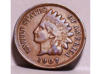 1907  Indian Head Cent Penny  XF Plus Full Liberty NICE  (kmt4)