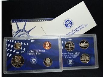 1999-S US Proof Set With STATE QUARTERS In Plastic Holder & Original Box  (ltc5)