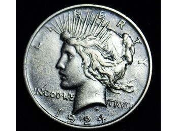 1924 Peace Silver Dollar Beautiful Uncirculated Gem BU MS Better Date (jb)