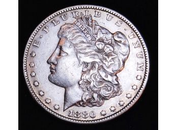 1880-S Morgan Silver Dollar 90 Silver AU   Nice Luster!  (2xke4)
