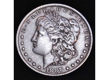1887-o Morgan Silver Dollar 90 Silver XF Plus  BETTER DATE  (8wrg4)