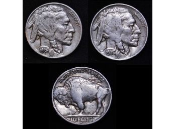 Lot Of 2 1935-S  Buffalo Nickels SUPER! EF Plus Closely Circulated   (uht7)