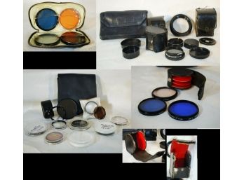 15 Camera Lens Polarizers Filters Blue Red Smoke & Cases 48 49 52 58 62 Mm