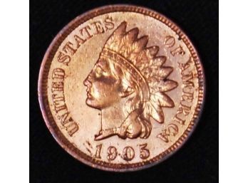 1905  Indian Head Cent Penny XF / AU Near Uncirculated!  (wvu65)
