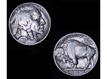 1937 Buffalo Nickel AU Closely Circulated / XF PLUS   (qut59)