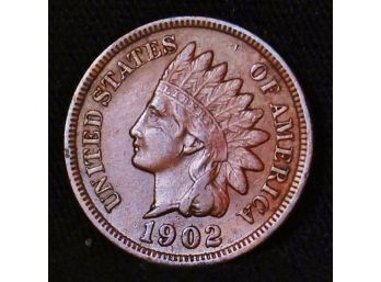 1903  Indian Head Cent Penny  XF Plus / AU Full Liberty And Diamonds  (amf67)