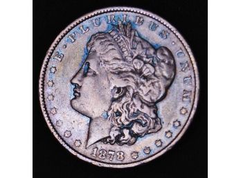 RARE 1878 Morgan Silver Dollar 8TF Tail Feathers!! RARE VARIETY W/ Natural Toning!  (dym52)