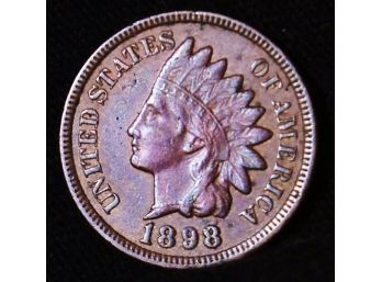 1898  Indian Head Cent Penny   XF Plus  Full Liberty /  4 Diamonds   (jma49)