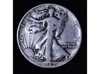 1942 Walking Liberty Silver Half Dollar 90 Percent Silver VG (kno23)