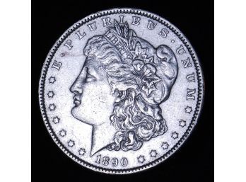 1890 Morgan Silver Dollar 90 Percent Silver XF Plus / AU  (bbc81)