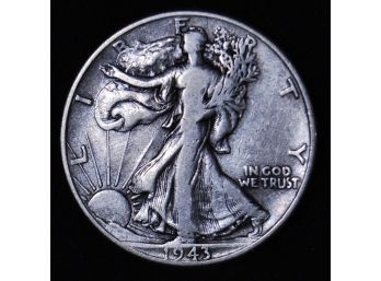 1943 Walking Liberty Silver Half Dollar 90 Percent Silver Very Nice (def30)