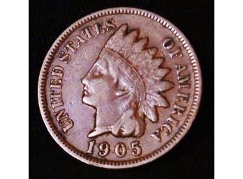 1905  Indian Head Cent Penny  XF Full Liberty  (cuh15)