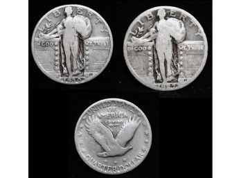 Lot Of (2) 1927  1930 Standing Liberty Silver Quarters 90 Percent Silver  (shr5)