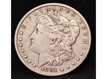 1891 Morgan Silver Dollar 90 Percent Silver Super Coin! XF  (8ved3)