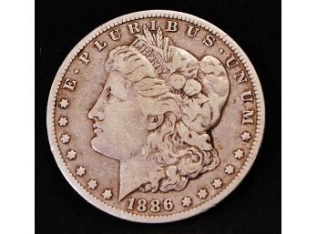 1886-O Morgan Silver Dollar Key Date XF Nice Natural Toning  (5hed67)