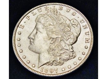 1897 Morgan Silver Dollar 90 Percent Silver BU Uncirculated! (45hmn8)