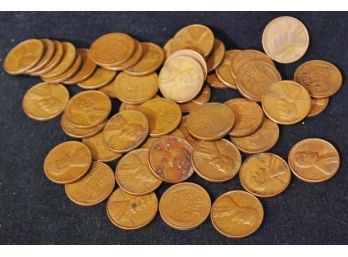 Roll Of Unsearched 50 Lincoln Wheat Cents / Pennies 1950's W/ MOSTLY  D Mints GREAT LOT HERE!!  (9uew8)