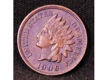 1897 Indian Head 1906 Indian Head Cent Penny XF / AU  FULL LIBERTY And 4 DIAMONDS Beautiful RED! WOW  (34chr)