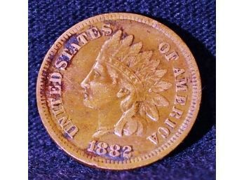 1882 Indian Head Penny / Cent VF  Red FULL LIBERTY & 4 Diamonds NICE!  (4cmc9)