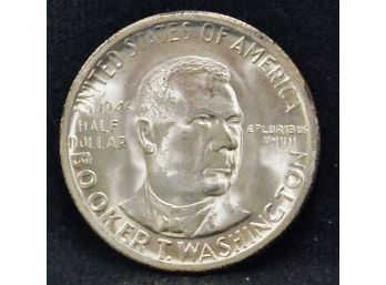 1946-S Booker T Washington Commemorative Half Dollar 90 Percent Silver GEM  BU Uncirc Lustrous!  (2cfp23)