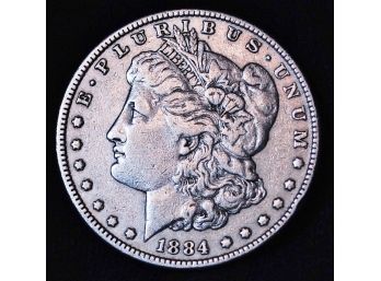 1884 Morgan Silver Dollar VF (4ttf9)