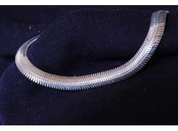 NEW Sterling Silver .925 Flat Serpentine Bracelet In Satin Bag SUPERB!