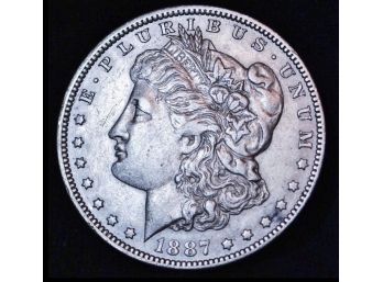 1887-O Morgan Silver Dollar AU Nice!  (98url)