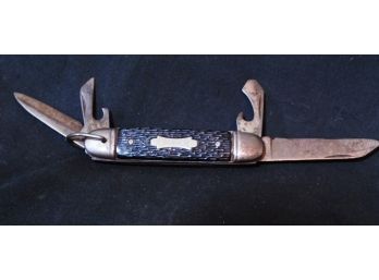 Vintage Folding Pocket Knife THE IDEAL Camper 4 Blade