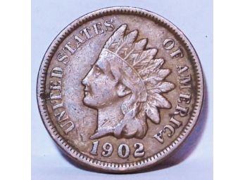 1902 Indian Head Cent / Penny VF Nice! (7man3)