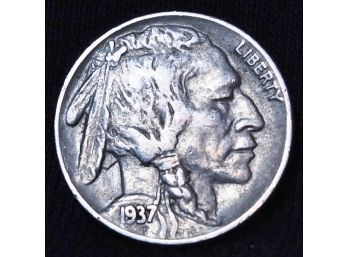 1937 Buffalo Nickel  AU Superb Coin! (8pld3)
