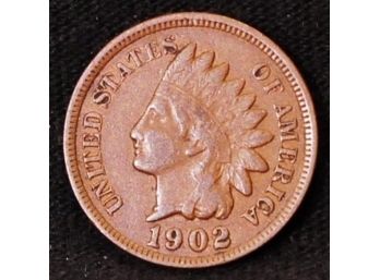1902 Indian Head Cent / Penny Closely Circulated  (eek25)