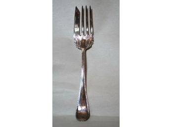 Vintage Crown Silver Co. Silver Plate Cold Meat Fork ORNATE BEADED NICE!