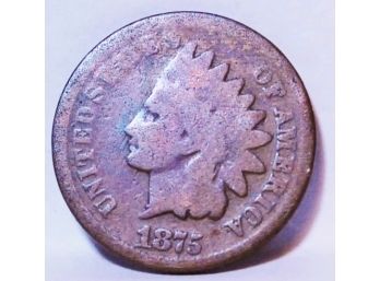 1875 Indian Head Cent / Penny RARE DATE ! (6ahh4)