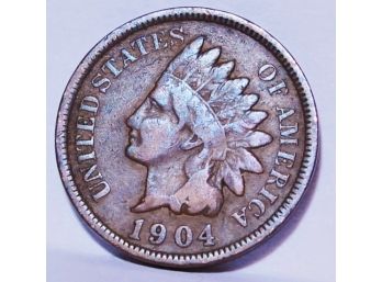 1904 Indian Head Cent / Penny VG Plus  (32mnm)