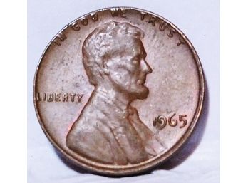 1965 Lincoln Cent UNCIRC ERROR COIN Off Center Strike! (3cta6)