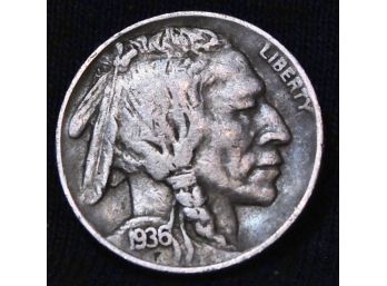1936-D Buffalo Nickel XF PLUS FULL HORN Superb Coin!  (wod7)