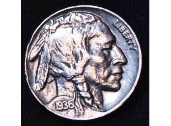 1936 Buffalo Nickel XF PLUS / AU FULL HORN Superb Coin!  (4gup3)