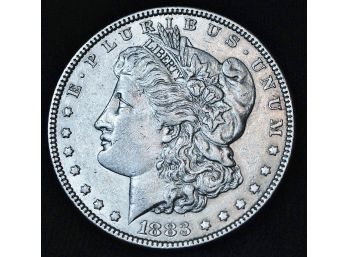 1883 Morgan Silver Dollar AU Near Uncirculated! NICE! (42vbn8)