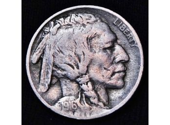 1916 Buffalo Nickel Very Fine VF  Early Date! (2sst7)