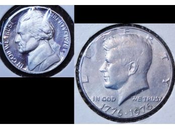 1976 Kennedy Half Dollar & 1978 Jefferson Nickel BU UNCIRC (2zzt9)
