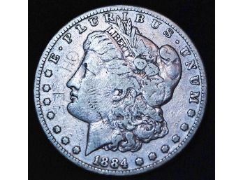 1884-S Morgan Silver Dollar KEY DATE F (ruh4)