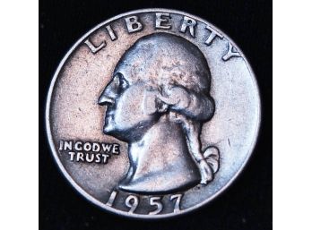 1957-D Washington Silver Quarter  (9mot2)