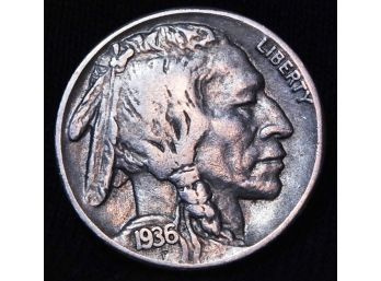1936-S Buffalo Nickel XF  FULL HORN Superb Coin!  (5bab8)