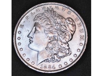 1884-O Morgan Silver Dollar BU Uncirculated FULL Chest Feathering WOW! (2wru7)