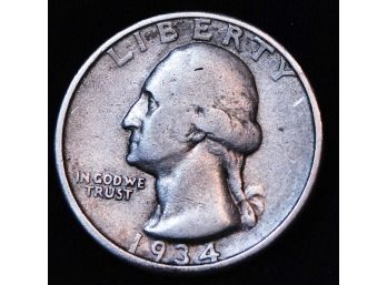 1934 Washington Silver Quarter  (wav28)