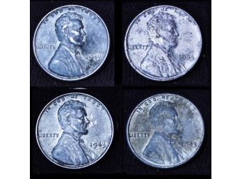 4  1943 Lincoln Steel Cents NICE LOT  (89sLr)