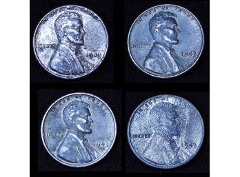 4  1943 Lincoln Steel Cents NICE LOT  (5app7)
